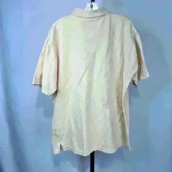 Pendleton Men's Argyle Pattern Short Sleeve Polo Shirt Size L Yellow - Picture 2 of 7